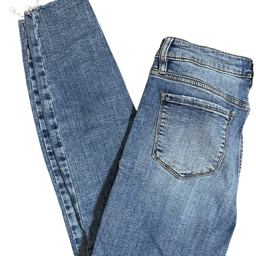 Studio Blue Los Angeles High Rise Skinny Jeans Medium Wash Raw Hem Size 28‎